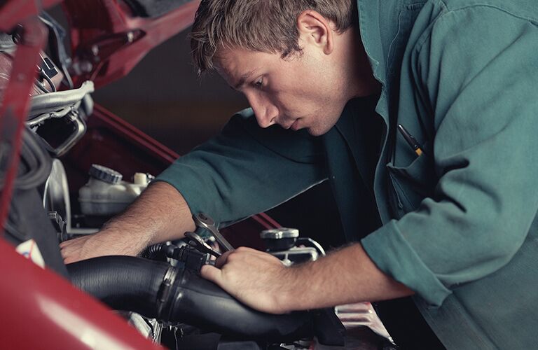 Man working on engine