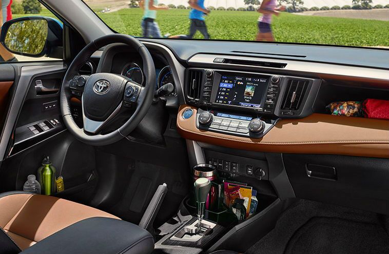2016 toyota rav4 hybrid interior touchscreen cargo space storage