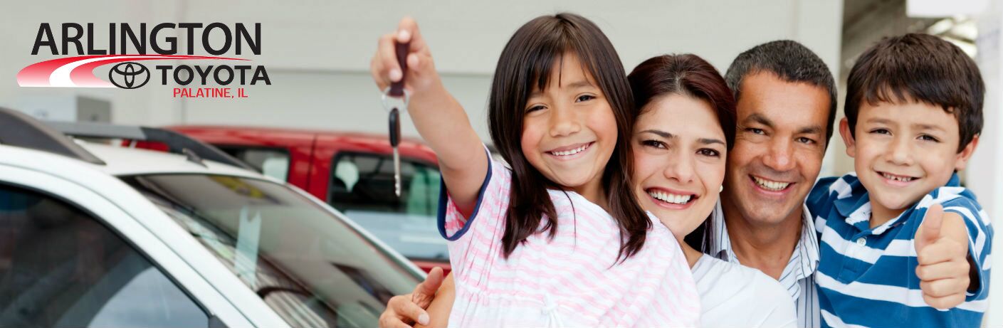 Spanish family purchasing new vehicle