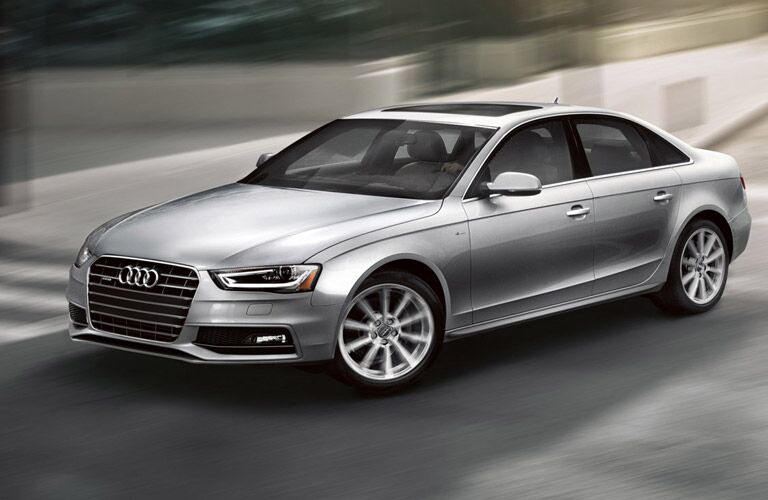 Driver side exterior view of a gray 2016 Audi A4