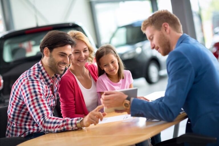 A family buying a car