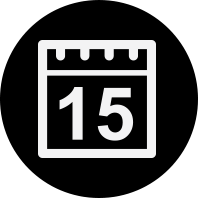 Black dot with a calendar icon