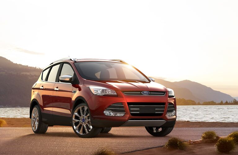 2016 Ford Escape Front View of Red Exterior with Lots of Light