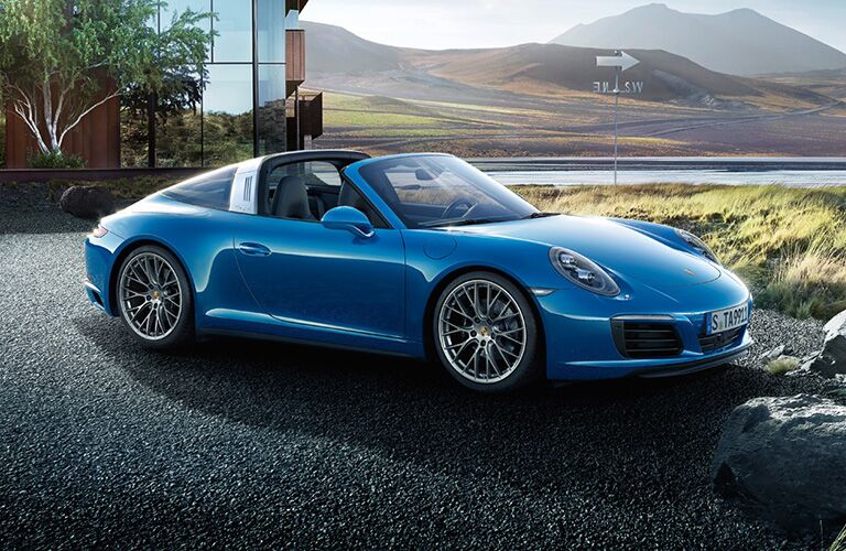 Porsche 911 driving on the road