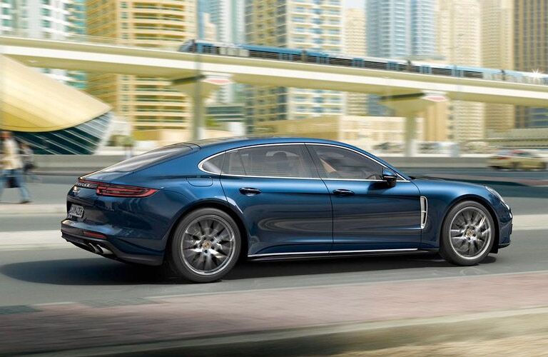 Porsche Panamera driving on road