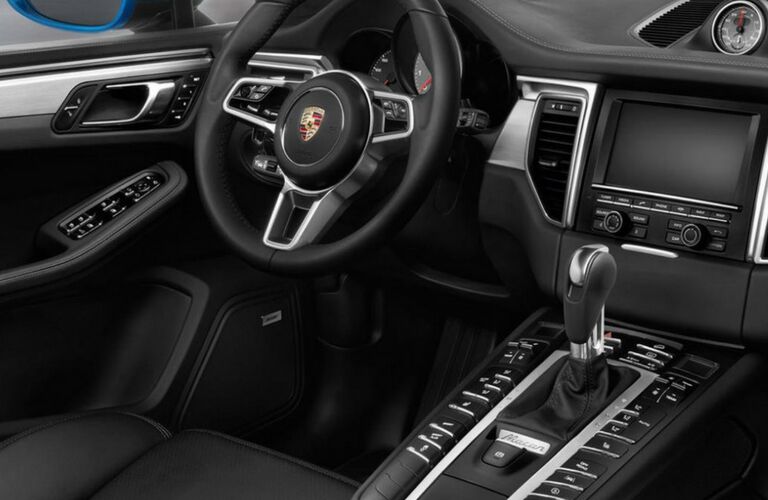2018 Porsche Macan dash and wheel view.