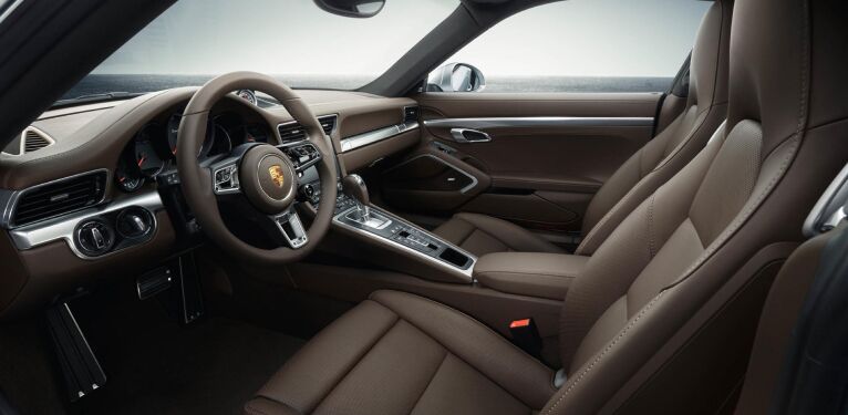 The spacious interior of the 2019 Porsche 911 Turbo