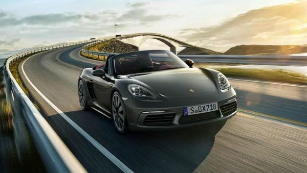 Porsche 718 Boxster on the road