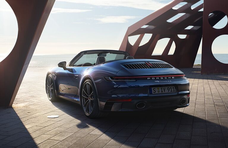 A rear left quarter photo of the 2020 Porsche 911.