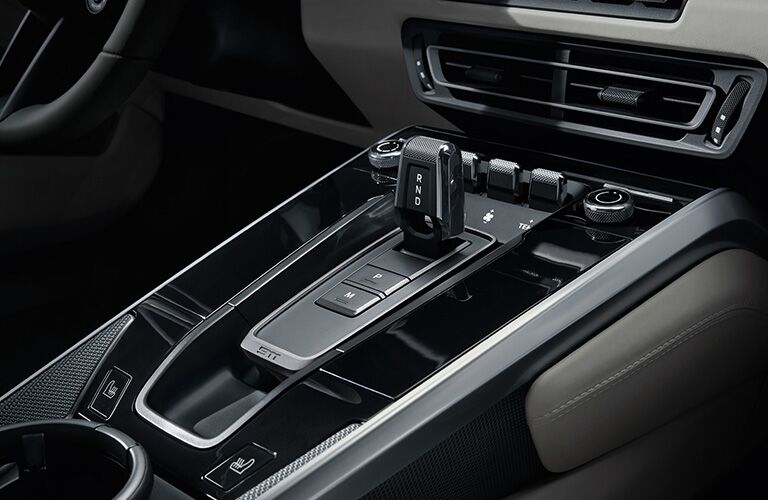 A photo of the lower portion of the control stack in the 2020 Porsche 911.