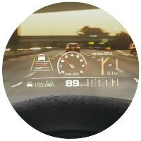 Head-up display in Porsche Panamera