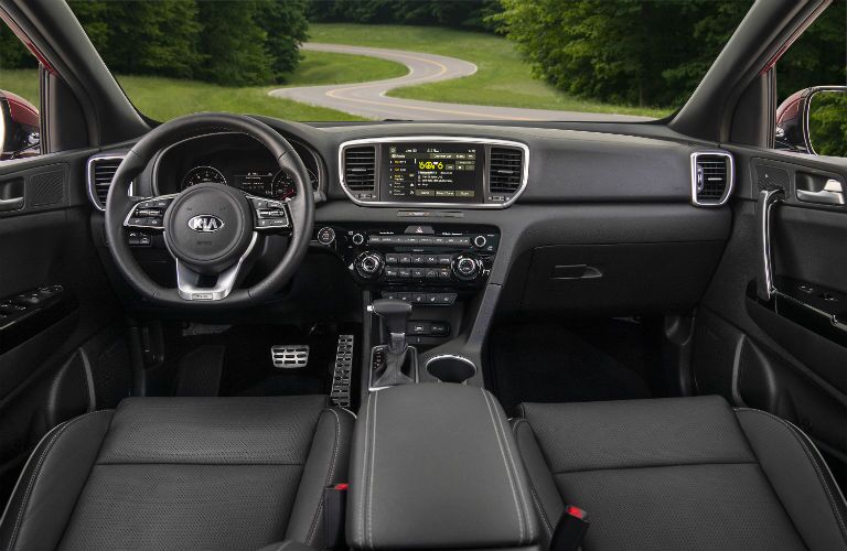 A photo of the dashboard in the 2020 Kia Sportage.