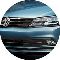 blue 2017 VW Jetta headlight and grille