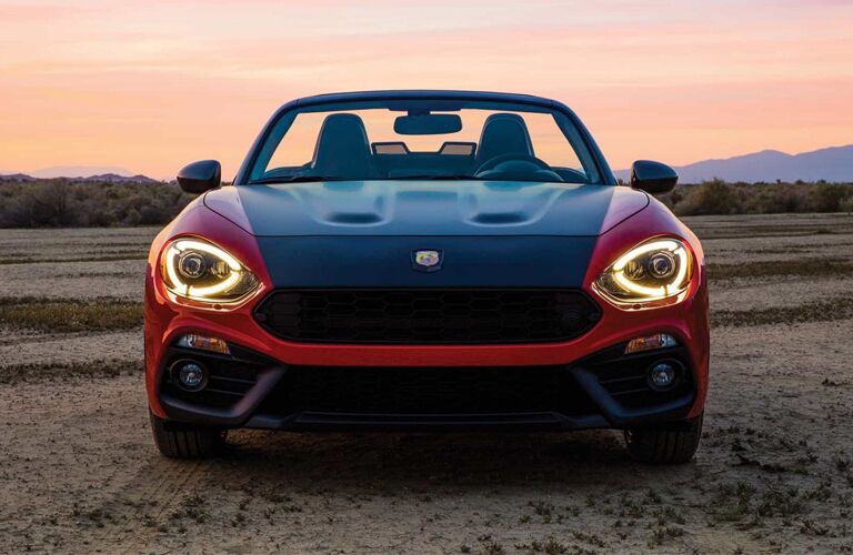 front view of red and black 2019 fiat 124 spider
