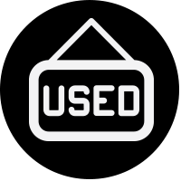 Black and White Used Sign Logo