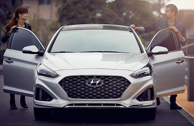silver hyundai sonata doors open