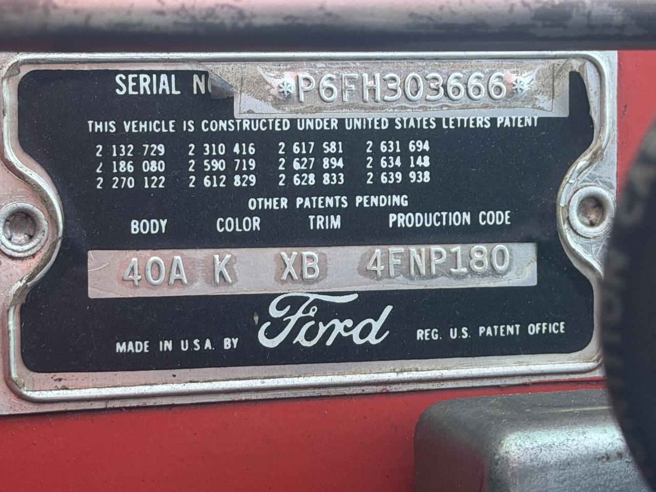 1956 FORD THUNDERBIRD Connellsville PA
