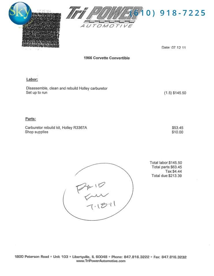 1966 Chevrolet Corvette Stingray Convertible 4-SPEED MANUAL West Chester PA