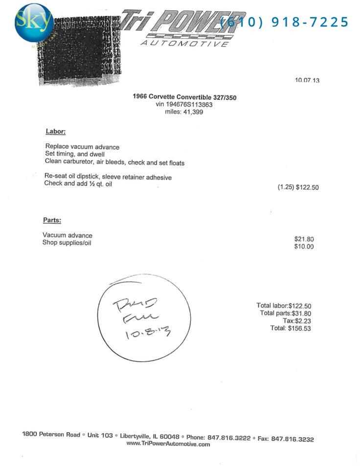 1966 Chevrolet Corvette Stingray Convertible 4-SPEED MANUAL West Chester PA