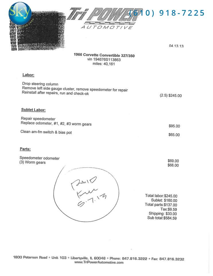 1966 Chevrolet Corvette Stingray Convertible 4-SPEED MANUAL West Chester PA