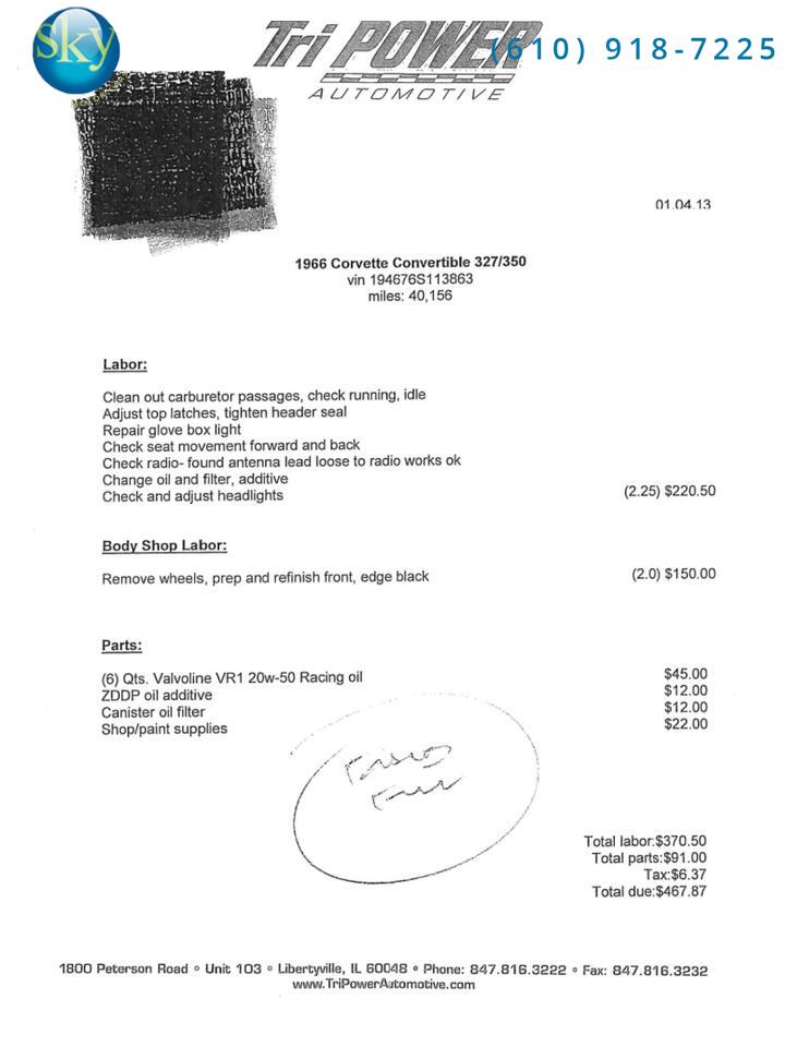 1966 Chevrolet Corvette Stingray Convertible 4-SPEED MANUAL West Chester PA