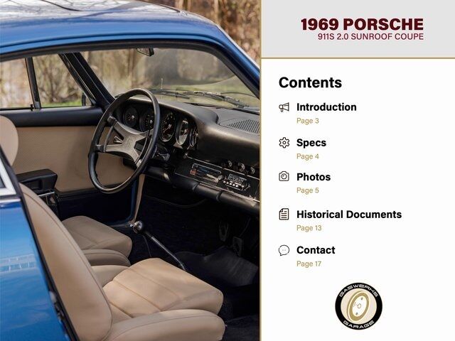 1969 Porsche 911 S 2.0 Sunroof Coupe Paramus NJ