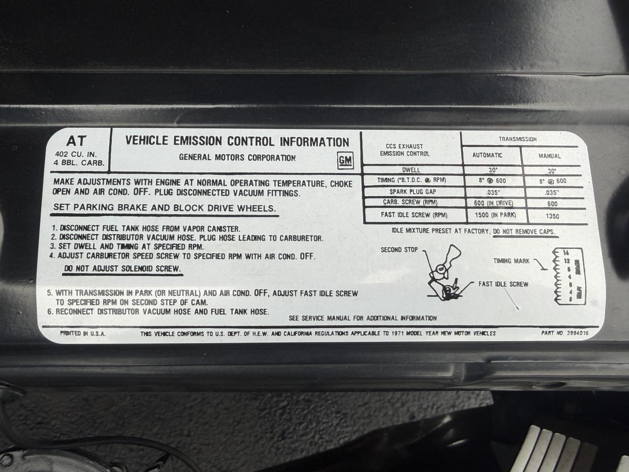 1971 CHEVROLET CHEVELLE CONCOURS ESTATE Connellsville PA