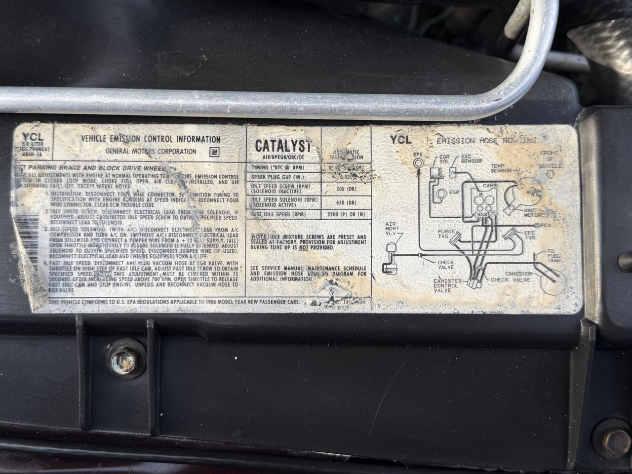 1986 CHEVROLET EL CAMINO CONQUISTA Connellsville PA