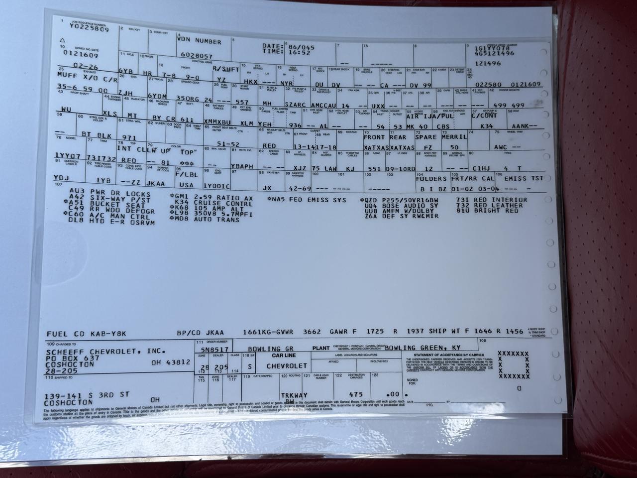 1986 Chevrolet Corvette Base Connellsville PA