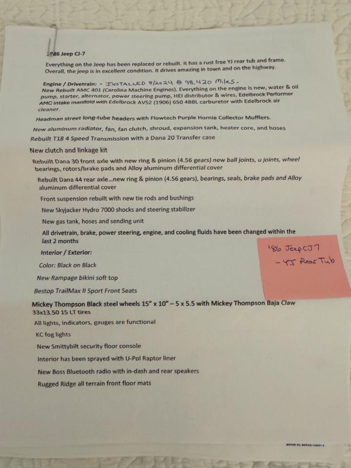 1986 Jeep CJ 4WD
