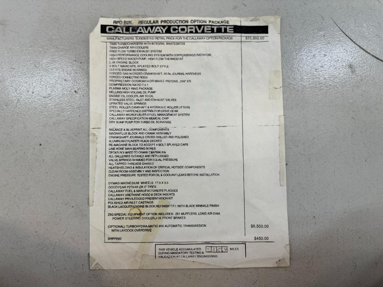 1987 Chevrolet Corvette Callaway Twin Turbo Marietta GA