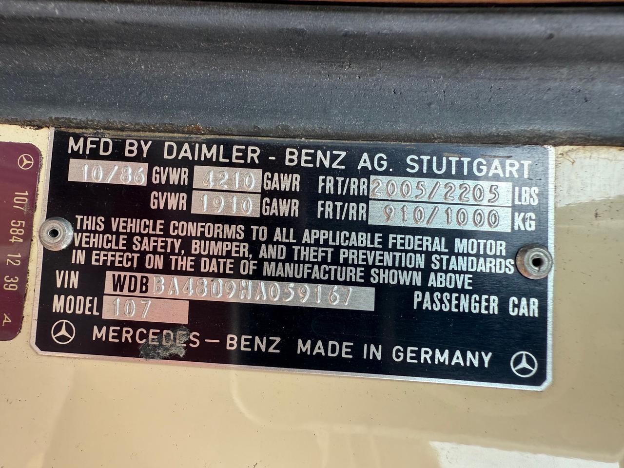 1987 Mercedes-Benz 560 SL*PENDING SALE* San Diego CA