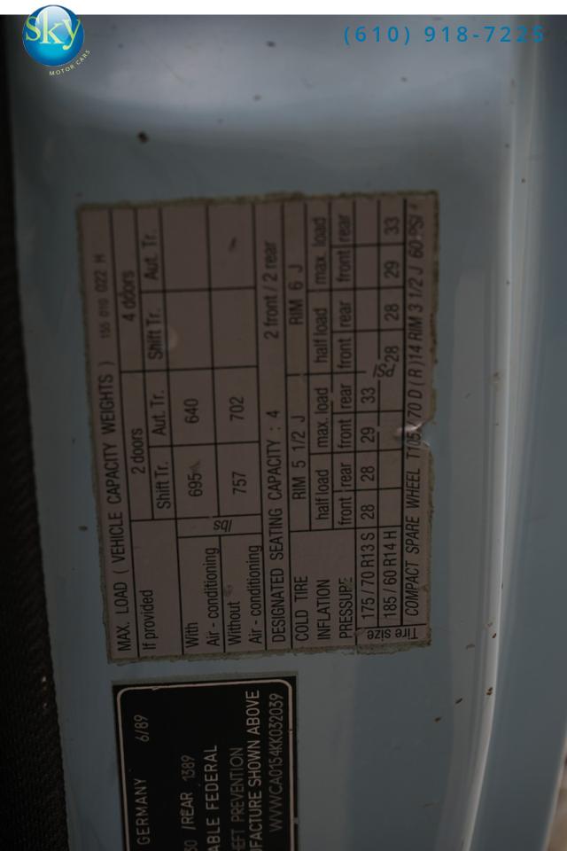 1989 Volkswagen Cabriolet Boutique Edition 1 of 40 Produced West Chester PA