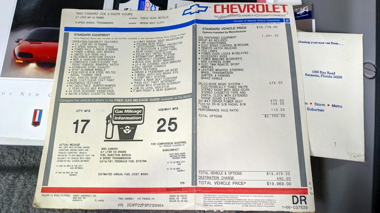 1993 Chevrolet Camaro Z28 St. Charles  IL