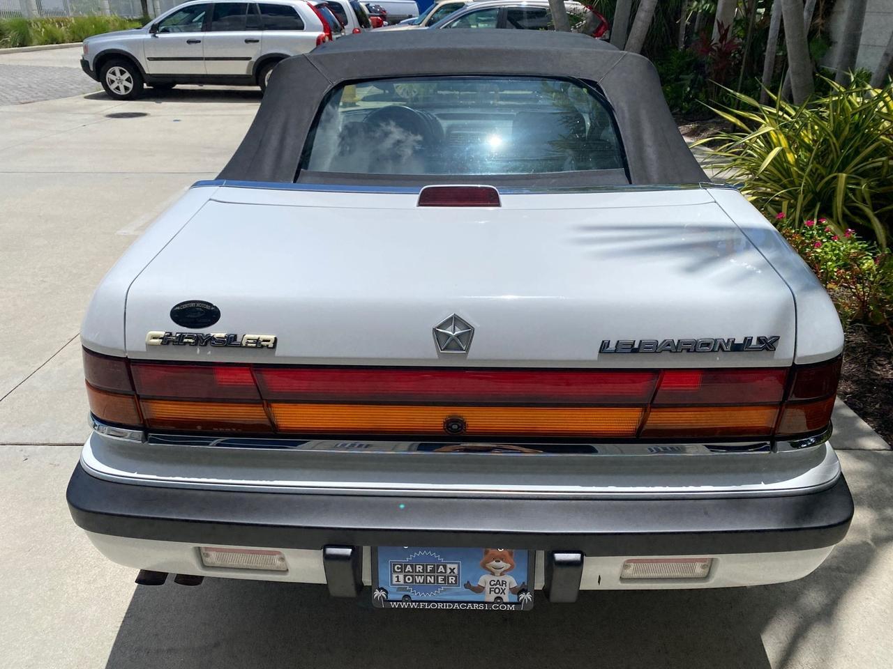 1993 Chrysler Lebaron CONV LX LOW MILES 26,305 Pompano Beach FL