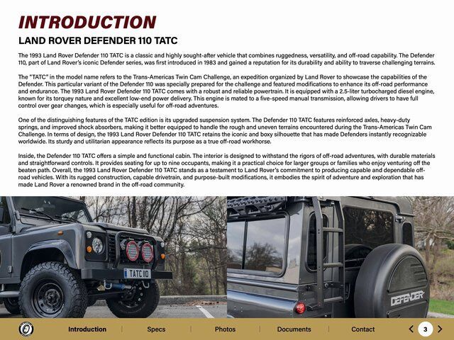 1993 Land Rover Defender 110 TATC Paramus NJ