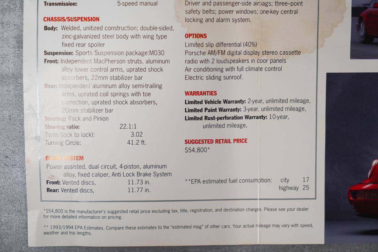 1993 Porsche 911 Carrera RS America Tampa FL