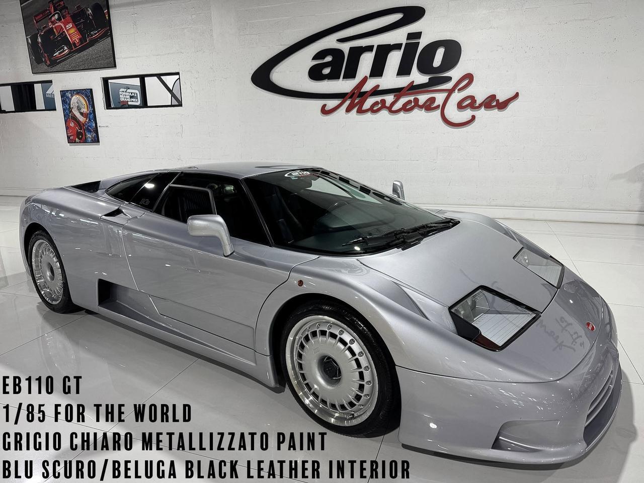 1994 Bugatti EB110 GT 1/85 FOR THE WORLD! Grigio Chiaro Metallizzato paint, Blu Scuro/Beluga Black leather interior