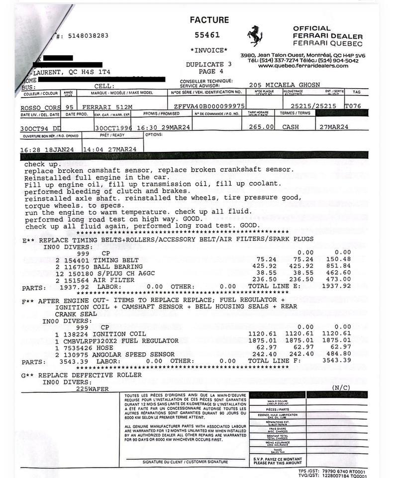 1995 Ferrari 512M Tampa FL