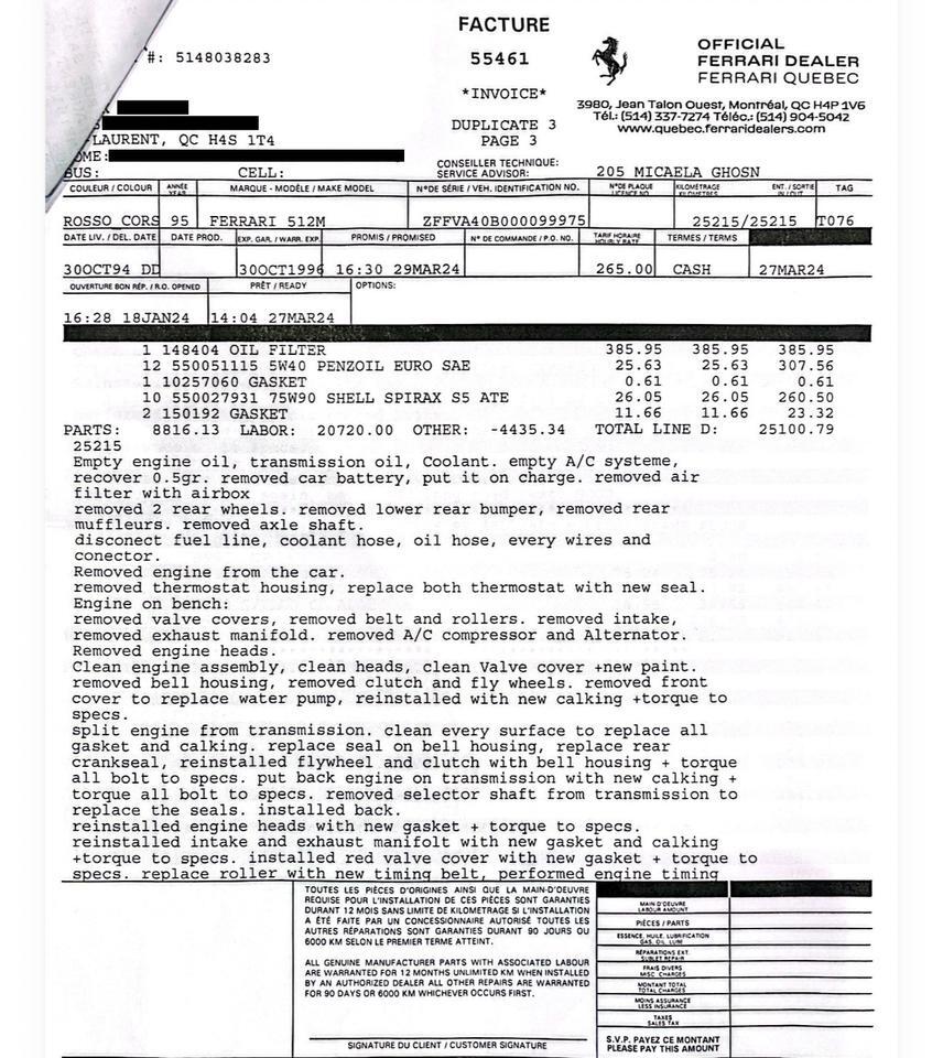 1995 Ferrari 512M Tampa FL