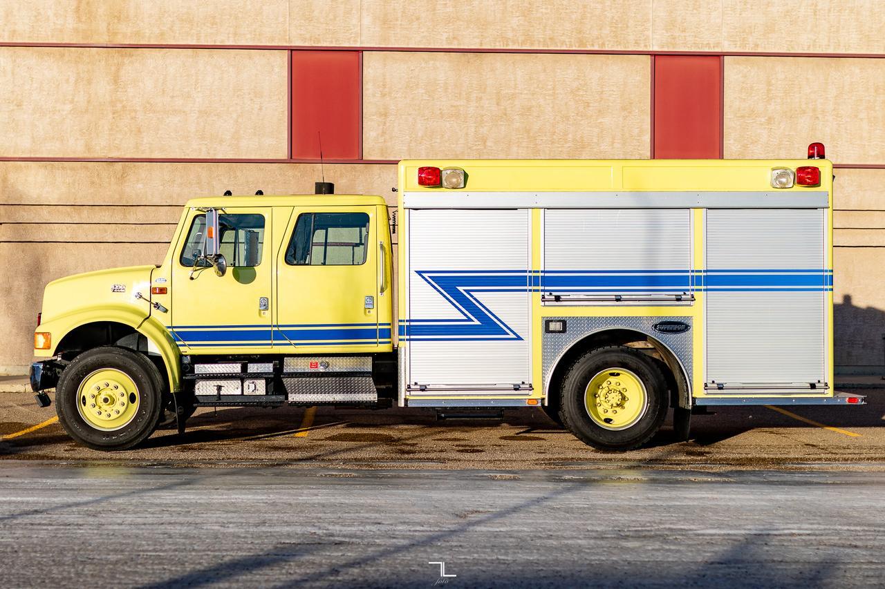 1997 International 4700 Crew Cab Fire Rescue Diesel Red Deer AB