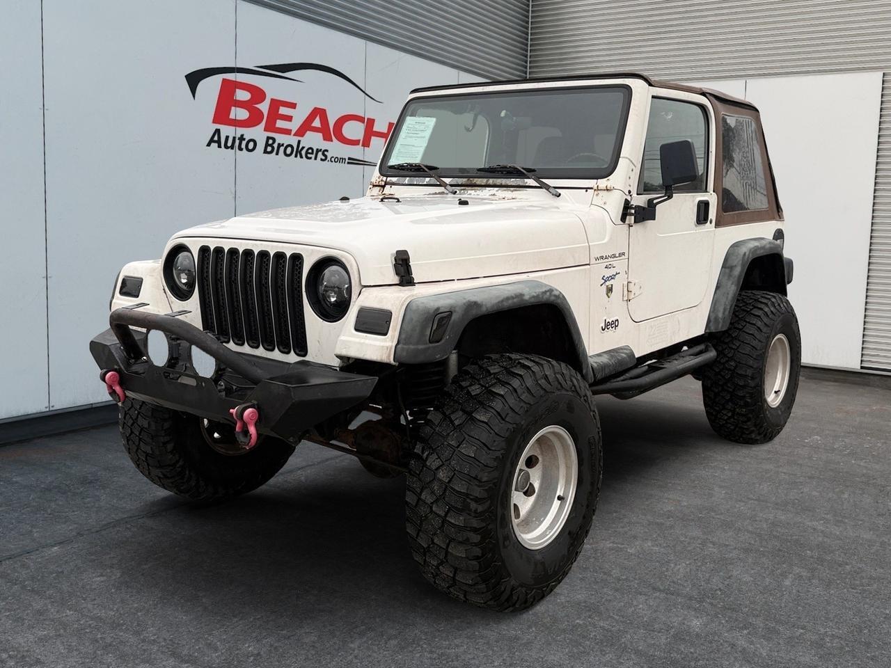 1997 Jeep Wrangler Sport, RED TOW HOOKS, BRUSH GUARD, LIGHT BAR, TOW PACKAGE, FENDER FLARES, LIFTED, 4X4, SOFT TOP, LOW MILES, THIS JEEP IS READY FOR ITS NEXT ADVENTURE, MAKE ITS YOURS TODAY!