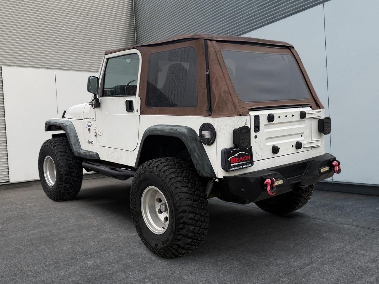 1997 Jeep Wrangler Sport, RED TOW HOOKS, BRUSH GUARD, LIGHT BAR, TOW PACKAGE, FENDER FLARES, LIFTED, 4X4, SOFT TOP, LOW MILES, THIS JEEP IS READY FOR ITS NEXT ADVENTURE, MAKE ITS YOURS TODAY! Norfolk VA
