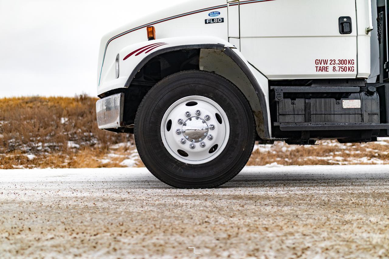1998 Freightliner FL80 Daycab Dump Truck Diesel Auto Red Deer AB