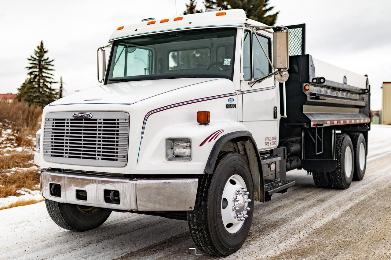 1998 Freightliner FL80 Daycab Dump Truck Diesel Auto Red Deer AB