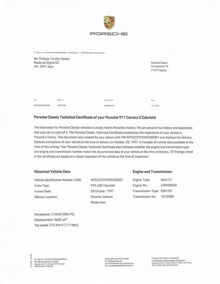 1998 Porsche 911 Carrera S Cabriolet 6spd 1 of 1 Scottsdale AZ