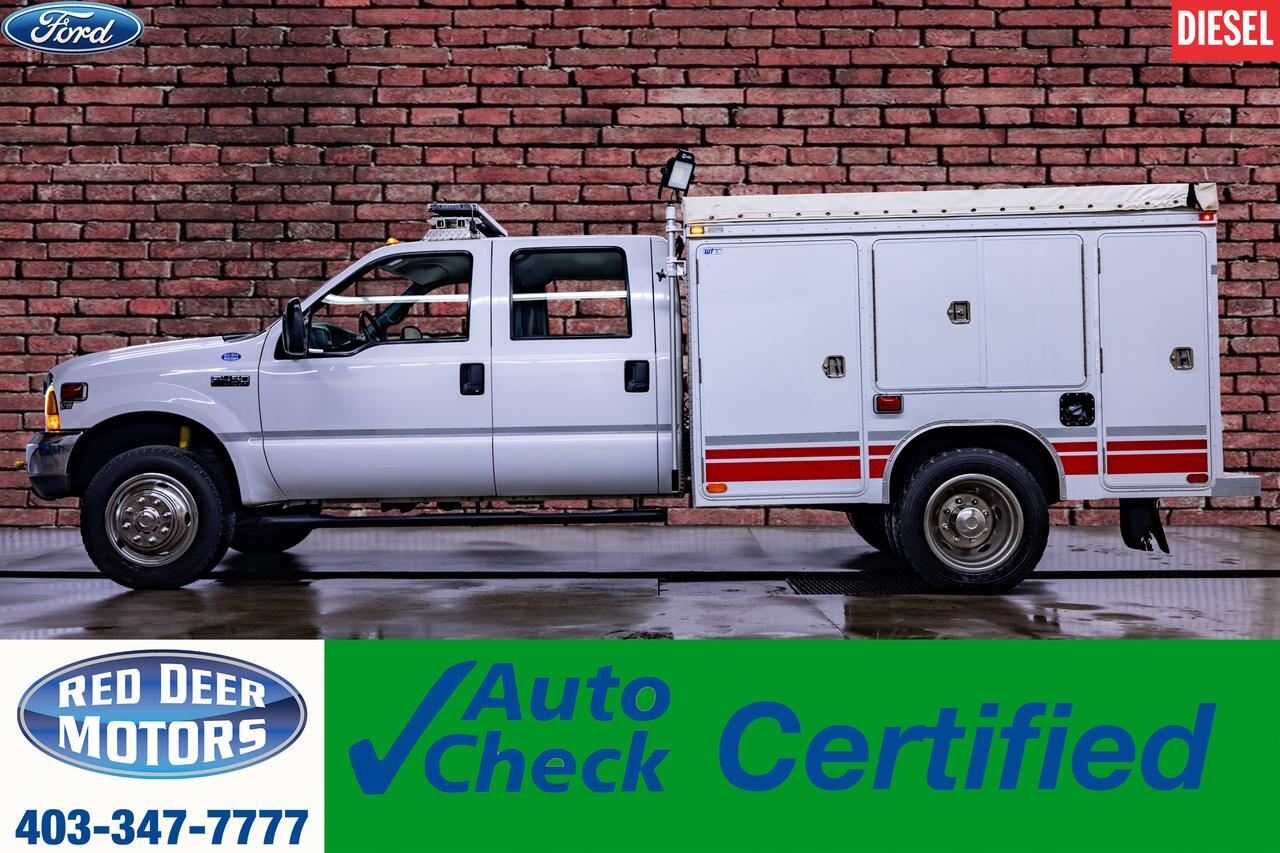 1999 Ford F-450 4x4 Crew Cab XLT Rescue Mechanics Diesel Manual Red Deer AB