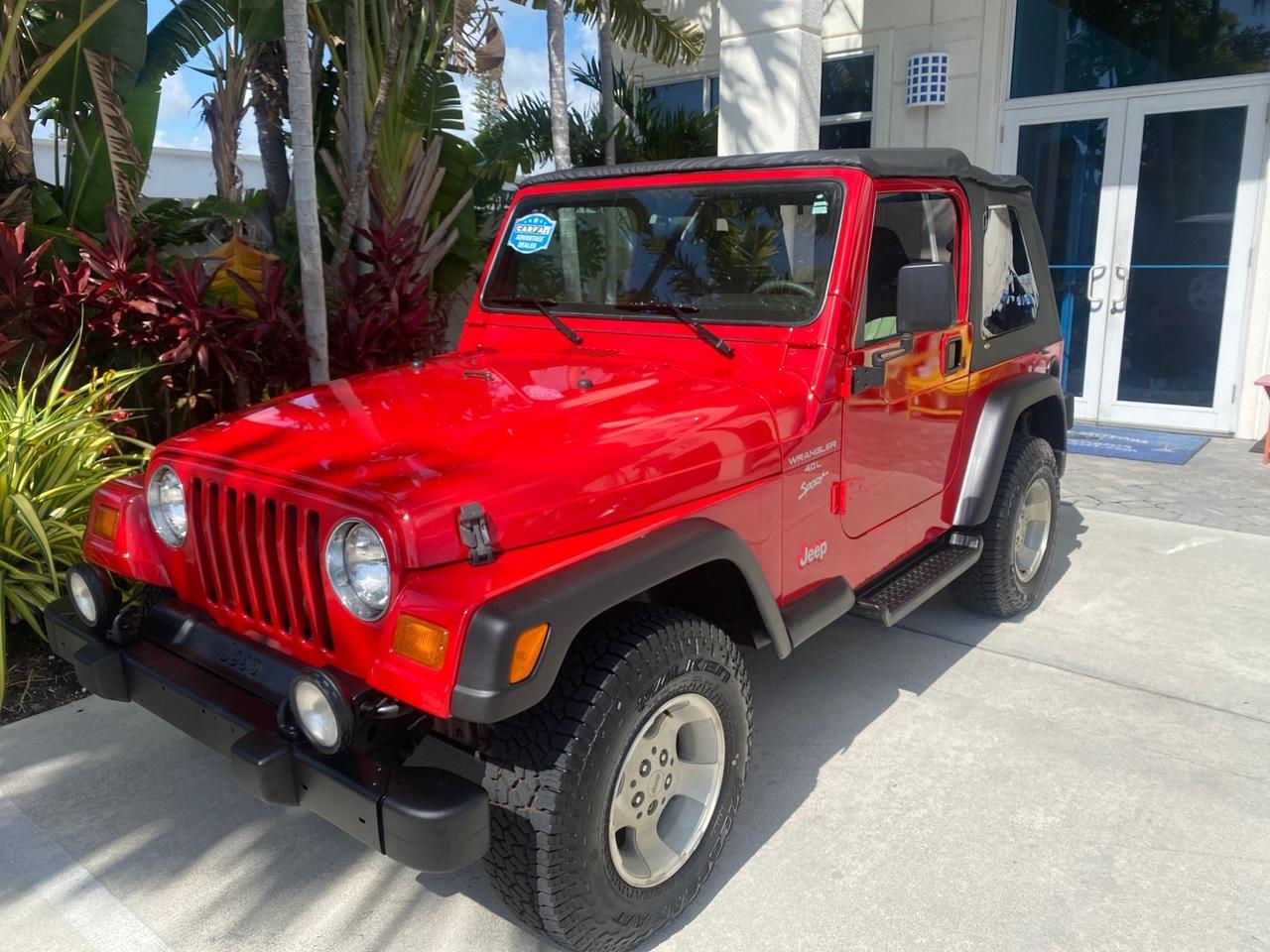 1999 Jeep Wrangler Sport AUTO AC 4.0 6 CYL LOW MILES 92,727 Pompano Beach FL