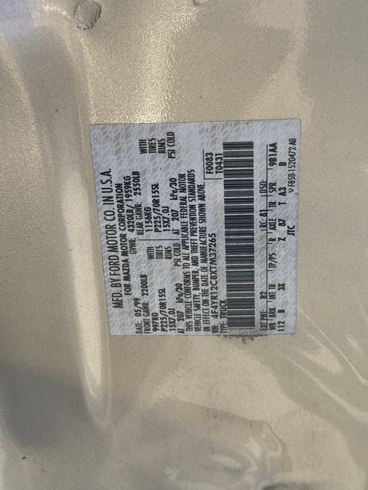 1999 MAZDA B2500 TL Crestwood KY