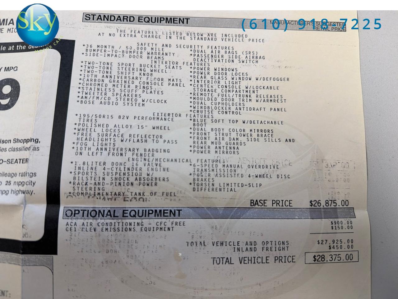 1999 Mazda MX-5 Miata 10th Anniversary Edition Timing Belt Replaced!! West Chester PA